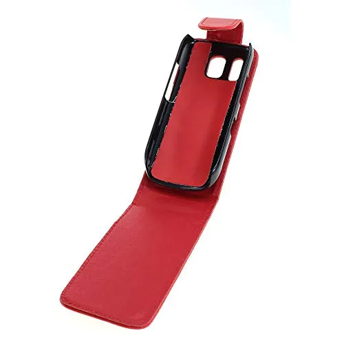 Mobilfunk Krause - Flip Case Etui Handytasche Tasche Hülle für Nokia Asha 203 (Rot)