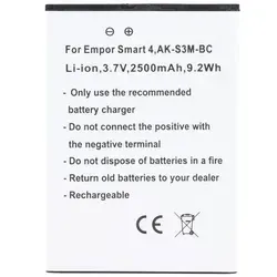 Akku passend für Emporia Smart 4 AK-S3M-BC Li-ion 3,7V 2500mAh 9,2Wh
