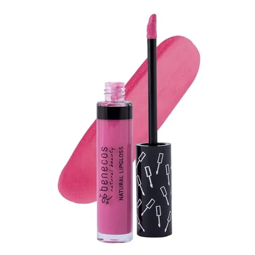 Benecos Natural Lipgloss pink blossom - sanfter Glanz & Farbe - mit Bio-Rizinusöl & Bio-Bienenwachs - zertifizierte Naturkosmetik - talkfrei - 5 ml