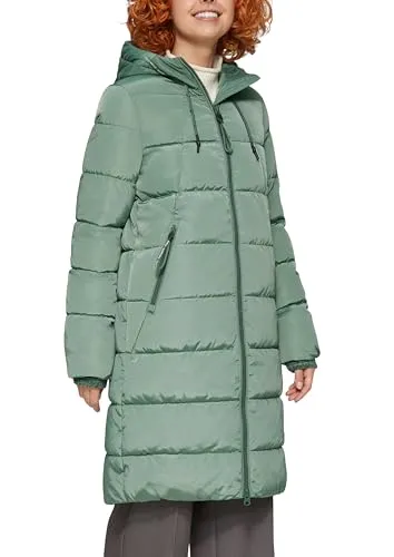 QS Damen 2148346 Steppmantel mit Kapuze - Regular Fit, schicker Steppmantel mit Reißverschluss und praktischen Taschen für die kalte Jahreszeit