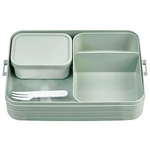 MEPAL Lunchbox Bento Take a Break large grün - Sonstige Küchenhelfer: Mit herausnehmbaren Bento-Einsätzen und Snackgabel, ideal für gesunde Snacks unterwegs und spülmaschinenfest für einfache Reinigung.