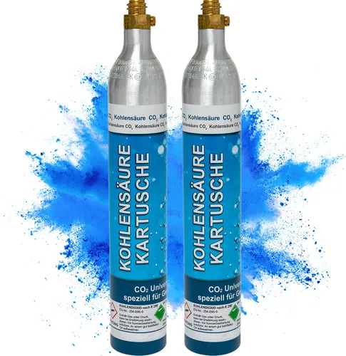 CO2 Zylinder 425g für Soda-Stream Wasser-Maxx - 2er Set - Wassersprudler: 2 CO2 Zylinder mit Füllung für bis zu 120 L sprudelndes Wasser, ideal für frisches Sprudelwasser zu Hause.