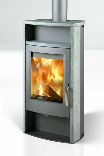 Alvesta Speckstein Gussgrau Kaminofen 8kW