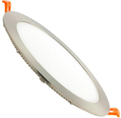 LED Einbaustrahler flach 18W Rund SuperSlim Ausschnitt Ø 205mm Silber 3000K Warmweiß