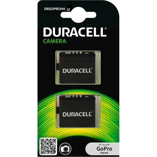 Duracell Li-Ion Akku 1160mAh für GoPro Hero 4 - Hochleistungsakku für GoPro Hero 4, mit 1160mAh für längere Aufnahmezeiten und zuverlässige Leistung.