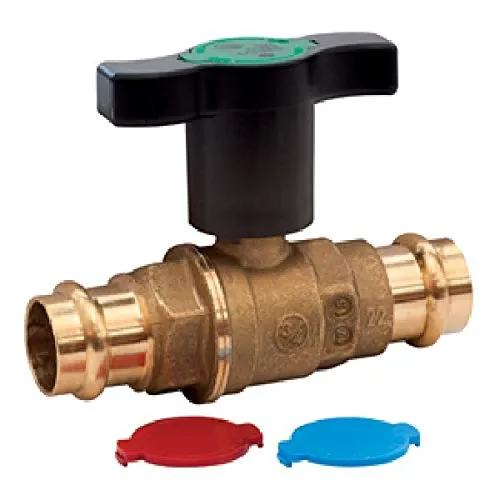 Giacomini Trinkwasser Presskugelhahn 35 mm mit Flügelgriff DN32 - Kugelventil für Trinkwasser und Heizung, max. Druck 42 bar, geeignet für verschiedene Rohrmaterialien und temperaturbeständig von -20 °C bis +110 °C.