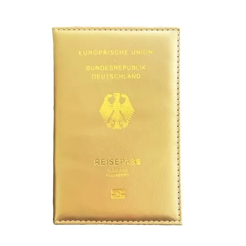 Neylokfen Reisepasshülle reisepass schutzhülle reisepasshülle Leder Passport Cover reisepass hülle Robuste reißfeste (Gold)