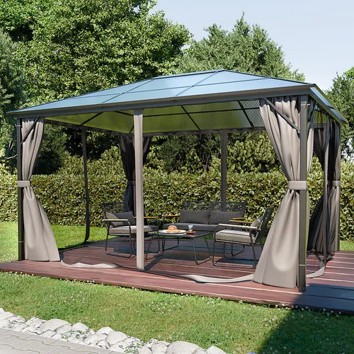 GARMIO® Pavillon Aluminium 3x4m in schwarz von GARMIO