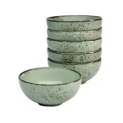 Creatable Dipschalenset 6-teilig, Grau - Elegantes 6-teiliges Dipschalenset aus grauer Keramik, ideal für Partys und gemütliche Abende. Rundes Design für ansprechende Präsentation von Snacks.