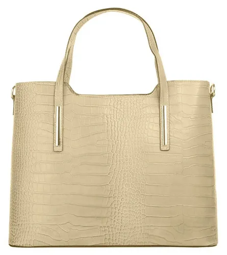 Henkeltasche CLUTY - Elegante Damen-Handtasche aus echtem Leder - Hochwertige Handtasche aus echtem Leder im Reptilien-Look, ideal für Business und Abendanlässe. Made in Italy, mit geräumigem Hauptfach und verstellbarem Schulterriemen.