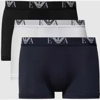 Emporio Armani CC715 Trunk 3er Pack XXL - Stilvolle Retroshorts - Retroshorts für Herren in elegantem Design, mit wiederholenden Logos am Bund und regulärer Passform - ideal für Komfort und Stil.
