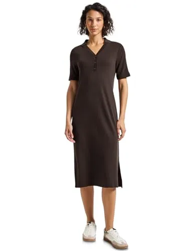 Street One Damen Polokleid mit Rippstruktur von Street One