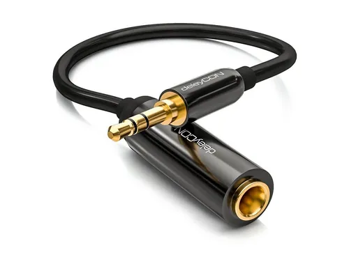 deleyCON deleyCON Klinken Adapter Kabel - 3,5mm Klinken Stecker zu 6,3mm Audio-Kabel