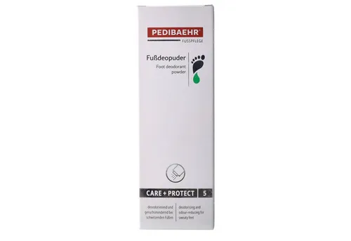 Pedibaehr Fußpuder Pedibaehr Fußdeopuder 100g erfrischender Orangen-/Zitronenduft, 1-tlg., desodorierend, talkfrei, basierend auf Maisstärke