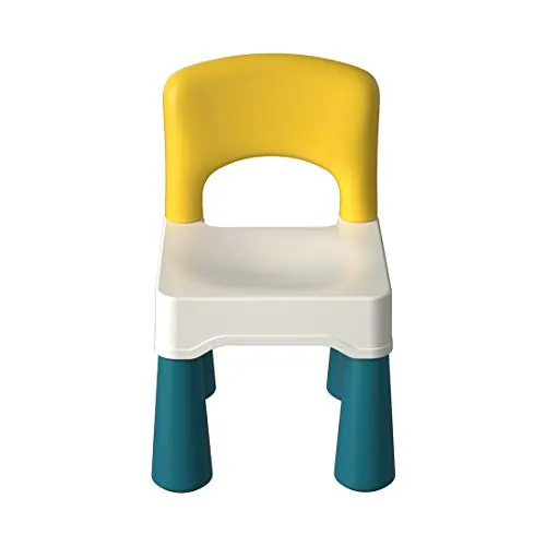burgkidz Kinderbausteine Plastikstuhl, Verbesserter Ergonomischer Lern- und Spielstuhl mit Rückenlehne, Geeignet für Kinder zum Sitzen, Makron