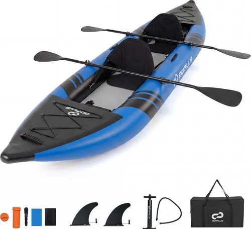 COSTWAY Aufblasbares Kajak für 2 Personen mit Aluminiumrudern