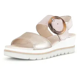 Gabor Sandalen Veloursleder Keilsandalette - Wanderschuhe aus hochwertigem Veloursleder mit retro-inspirierter Schnalle und praktischem Klettverschluss für hohen Komfort, ideal für sommerliche Abenteuer.