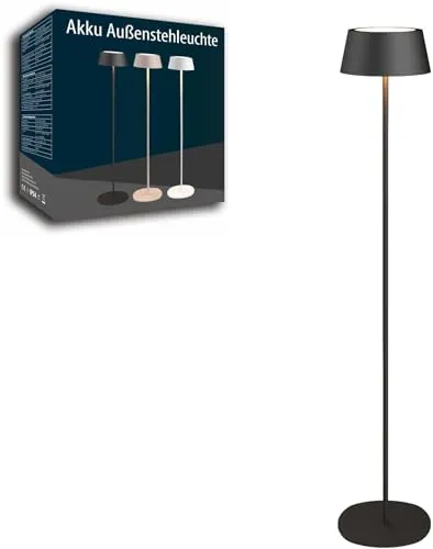 Northpoint Akku LED Stehleuchte dimmbar kabellos höhenverstellbar - Stufenlos dimmbare, kabellose Stehleuchte für drinnen und draußen. Höhenverstellbar bis 120 cm für optimale Lichtverteilung. Ideal für Garten, Balkon und Terrasse. Robustes Metallgehäuse für stilvolle Akzente.