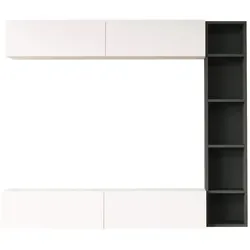 Mobili Rebecca Wohnwand in Weiß und Dunkelgrau von MOBILI REBECCA