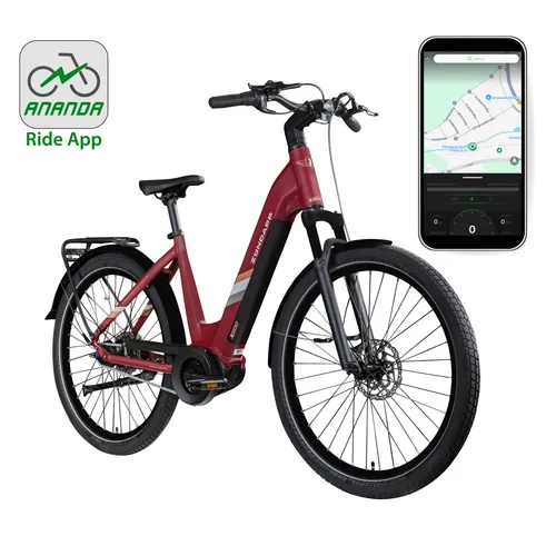 Zündapp E-Bike City X800 28 Zoll 7-Gang 550 Wh weinrot von Zündapp