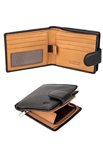 Lavalen Geldbörse Herren Leder mit RFID Schultz - Portmonee Herren mit Münzfach - Wallets for Men - Geldbeutel - Portemonnaie Groß - Brieftasche Männergeschenke - Geschenke für Männer.