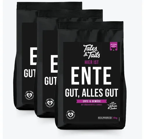 Tales & Tails Softtrockenfutter Ente – 100% Geschmack für Hunde - Leckeres Softtrockenfutter mit 70 % Ente als Monoprotein, ideal für empfindliche Hunde. Frei von Zucker, Getreide und Füllstoffen. Mit jedem Kauf unterstützt du Tierschutzprojekte!