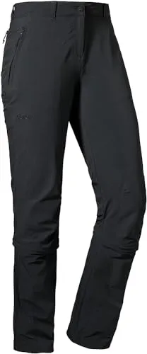 Schöffel Damen Pants Engadin1 Zip Off - Bequeme Outdoor Hose - Wanderhosen mit 4-Wege Stretch für maximale Bewegungsfreiheit und kühlenden S.Café ICE-CAFÉ Fasern. Ideal für aktive Frauen, schnell trocknend und mit praktischen Reißverschlusstaschen.