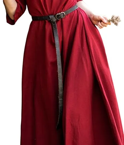 Leonardo Carbone® Unisex Wikinger Ledergürtel mit keltischen Knoten Merle - Ledergürtel Herren, Mittelalter Kleidung, Gürtel Damen, LARP, Karneval, Cosplay, Hobbit - 100% Echtleder Schwarz