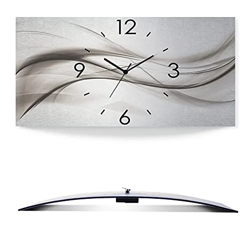 ARTLAND Wanddeko Wanduhr ohne Tickgeräusche - Moderne Aluminium Funkuhr 60x30 cm, lautlos und ideal für Wohnzimmer, Schlafzimmer oder Büro. Made in Germany, mit UV-beständigen Farben für langlebige Farben.