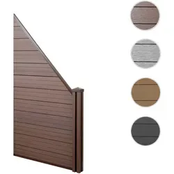 WPC-Sichtschutz Sarthe - Erweiterungselement schräg rechts, 0,98m braun - Gartenzäune: Robuster WPC-Sichtschutz mit einfachem Stecksystem, witterungsbeständig und individuell erweiterbar für optimalen Wind- und Sichtschutz.