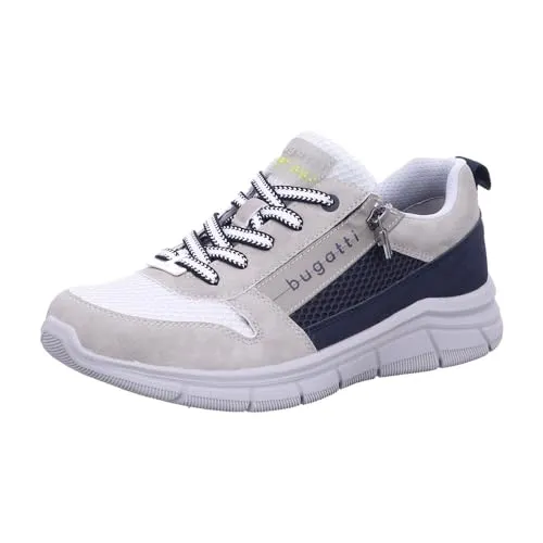 Bugatti Herren Sneaker 341-AFA07-5069 Hellgrau/Blau Gr.45 - Modischer Sneaker für Herren mit flexiblem Laufsohle und Wechselfußbett, ideal für den täglichen Gebrauch und sportliche Aktivitäten.