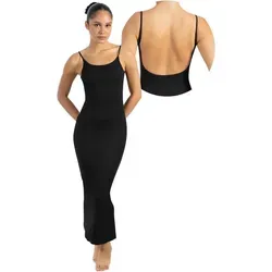 Smilodox Maxikleid Aveline Backless, Figurbetontes Rückenfreies Rippstrickkleid Knöchellanges elastisches Sommerkleid, Alltag & besondere Anlässe schwarz M