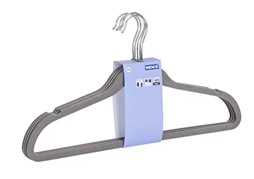 WENKO Kleiderbügel beflockt Grau 25er Set in grau von WENKO