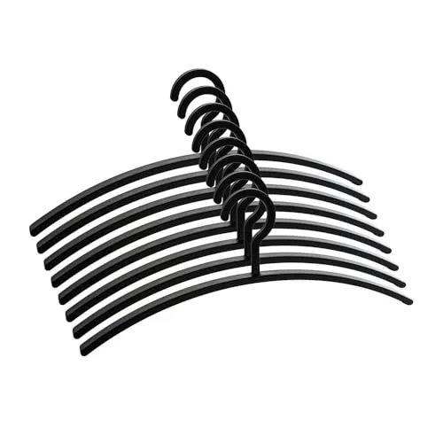 HOME DELUXE Kleiderbügel Rack - Schwarz - Kleiderbügel Set (10er) aus Kunststoff mit Samtstoff bezogen, platzsparendes Design für einen stilvollen und organisierten Kleiderschrank.
