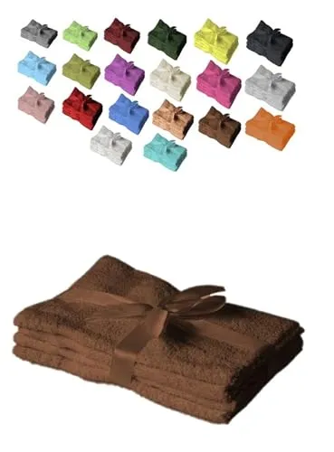 EXKLUSIV HEIMTEXTIL Handtuch 4er Set 50 x 100 cm in Schokobraun - Hochwertiges Handtuch-Set aus 100% Baumwolle, weich und saugfähig, ideal für den täglichen Gebrauch. Öko-Tex-Standard 100 zertifiziert und bis 60 °C waschbar.