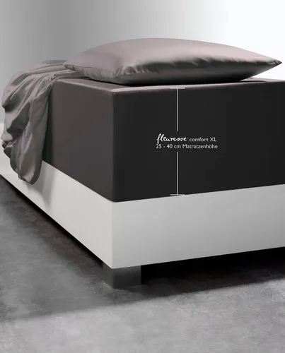 fleuresse Spannbettlaken Comfort XL, Mako-Jersey - Bettlaken für Matratzen bis 40 cm Höhe, mit rundum Gummizug für perfekten Sitz und aus hochwertigem Mako-Jersey für höchsten Schlafkomfort.