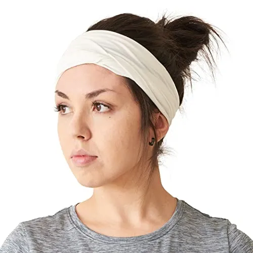 Dünnes Lauf Stirnband Sport Haarband Herren, Bandana Damen Sommer Japanische Mode Lang, Loop Tuch Zum Binden Weiß