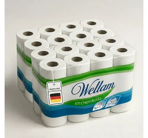 Vella Premium Küchenrollen 3-lagig – Ultraweich und Reißfest, Ideal für Küche & Haushalt, 16 Rollen