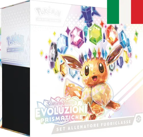 Pokemon Evoluzioni Prismatiche Set Allenatore Fuoriclasse ETB ITA - TCG OVP Displays, enthält exklusive Promo-Karten und ist ideal für Pokémon-Fans ab 4 Jahren!