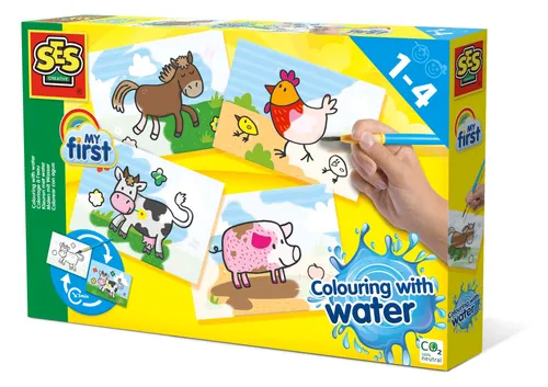 SES Creative - Children's My First Colouring with Water Farm Animals Set (Mehrfarbig)