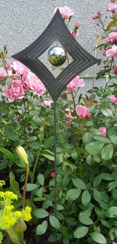 Skulptur Love Raute 80 cm Edelstahl Gartendekoration Beetstecker Gartenstecker