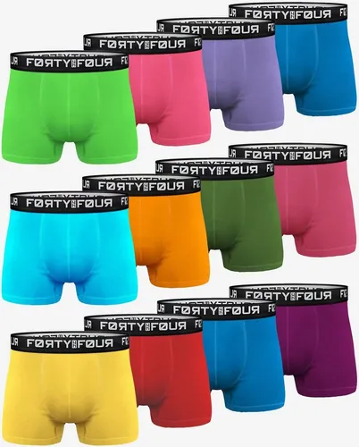 FortyFour Boxershorts Herren Männer Unterhosen Baumwolle Premium Qualität perfekte Passform (Sparpack, 12er Pack) S - 7XL