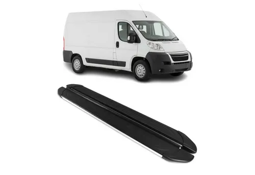 OMAC Kfz-Schmutzfänger Seitenschweller für Citroen Jumper L2 Alu Grau, 2-tlg. - Robuste Trittbretter aus Aluminium, rutschfest und ideal für das Ein- und Aussteigen. Schützen Sie Ihre Karosserie und verleihen Sie Ihrem Fahrzeug ein sportliches Design. Lieferung inkl. Montageanleitung.