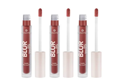 Essence Lippenstift BLUR SOUFFLÉ MATTE LIP CREAM, 3-tlg., Semi-matte Textur mit Soft-Focus für perfekte Blurred Lips