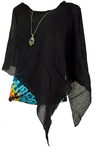 Produktbild Lagenlook Poncho, leichter Poncho, Pixi Poncho - schwarz