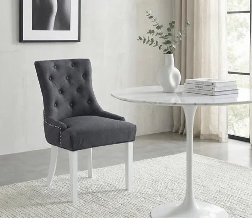 alesvelt Esszimmerstuhl im Chester-Design (Set-2 St. /-4 St. /-6 St.) - Ergonomischer Esszimmerstuhl mit weichem Samtbezug und stilvollen Holzbeinen. Ideal für Küche und Wohnzimmer, bringt er modernes Flair in Ihr Zuhause.