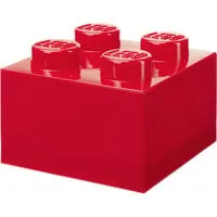 LEGO Aufbewahrungsstein 4 Noppen Transparent Rot - Stapelbare Aufbewahrungsbox für LEGO und Spielzeug im stilvollen Transparent-Rot-Design. Robust und sicher, ideal für Kinder ab 3 Jahren – perfekter Schreibtisch-Organizer und Raumdeko.