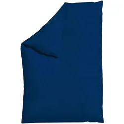 Schlafgut Bettdeckenbezug Woven Satin Dunkelblau - Bettwäsche aus hochwertigem Woven Satin, 135-140x200 cm, pflegeleicht und atmungsaktiv, sorgt für erholsamen Schlaf und ist Oeko-Tex® zertifiziert.
