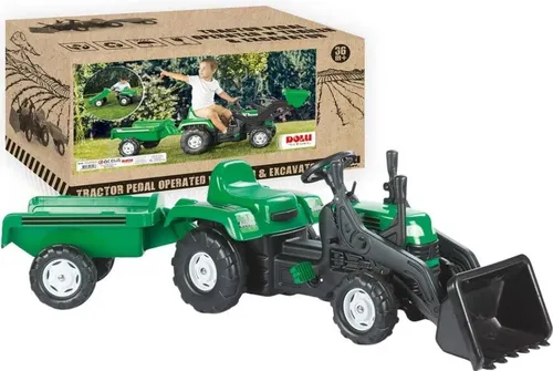 Dolu Ranchero Trettraktor mit Schlepper und Lader grün 8048