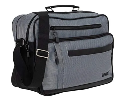 Elephant Flugumhänger Mailand Arbeitstasche Reisetasche Tasche Herren Damen Querformat 3714 + Etui (Grau)